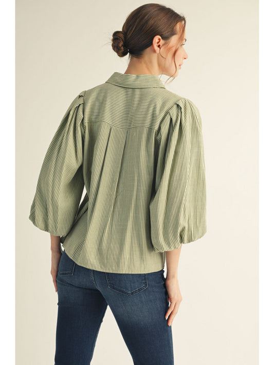 Mint Striped Top by Jodifl