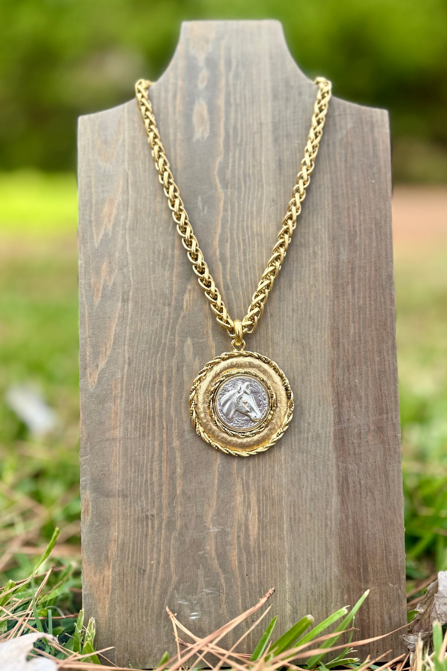 Horse Head Coin Necklace by Yochi