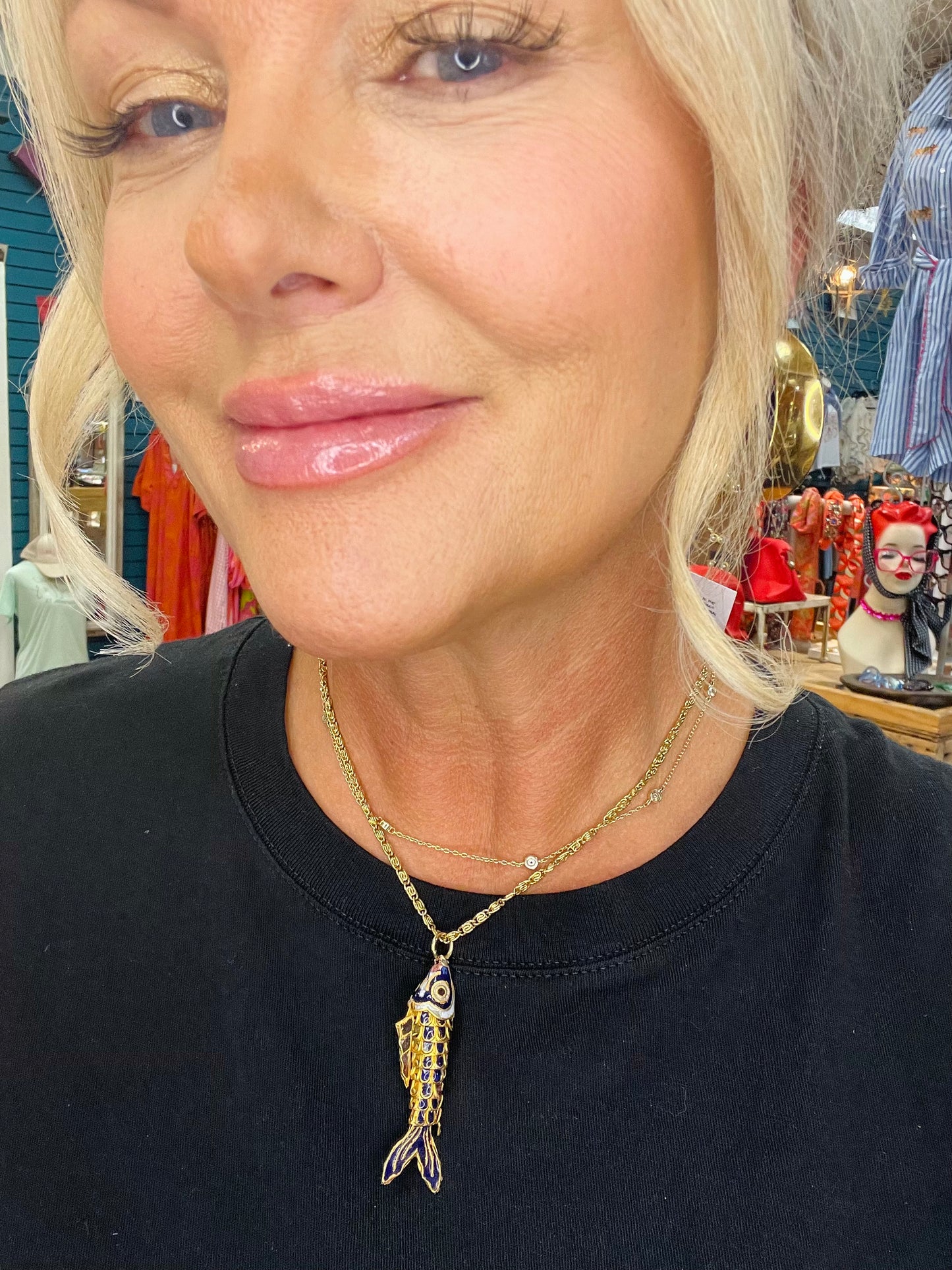 Made in the Deep South Fish Pendant Necklace