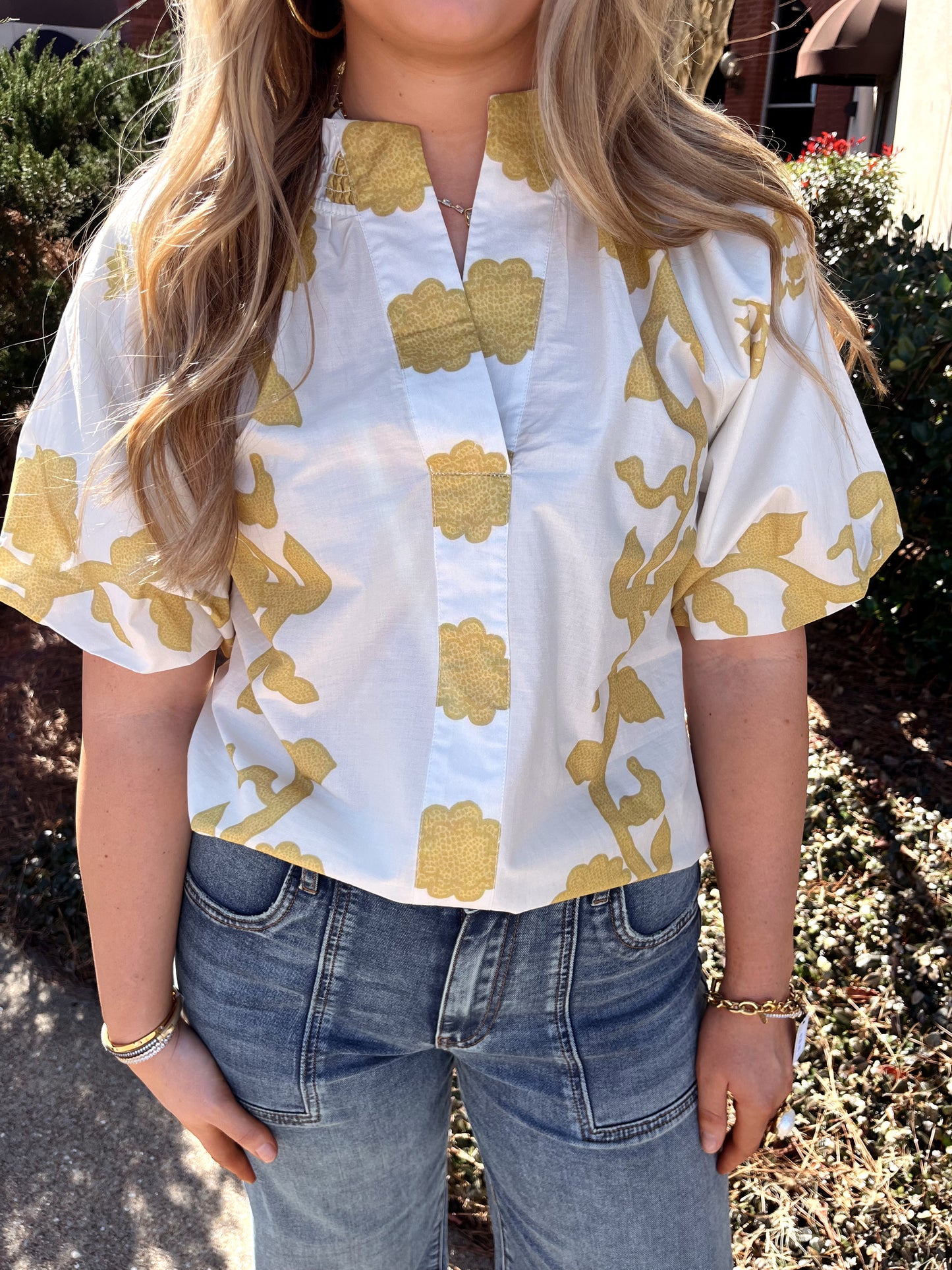Collared Floral Top