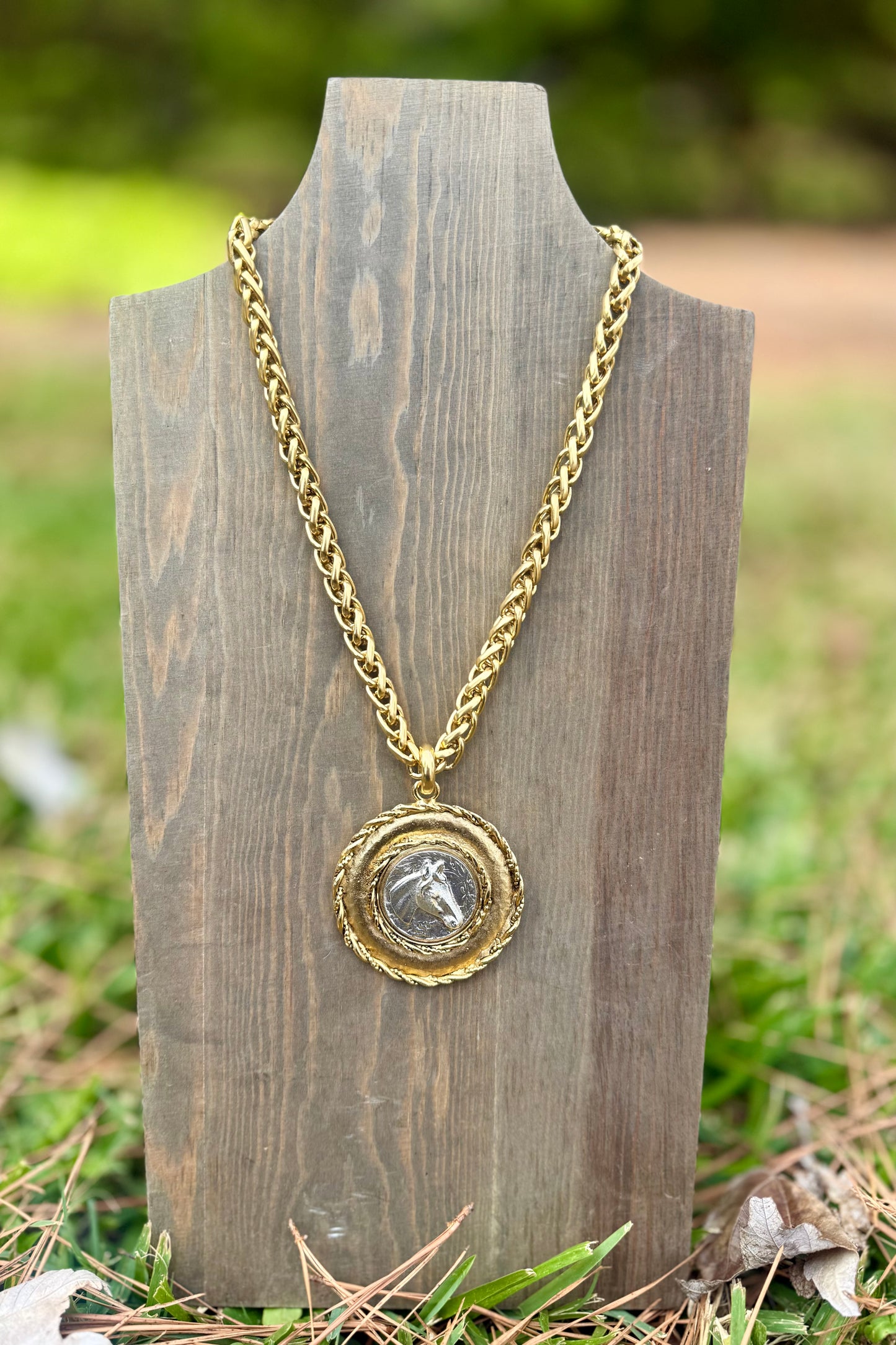 Horse Head Coin Necklace by Yochi