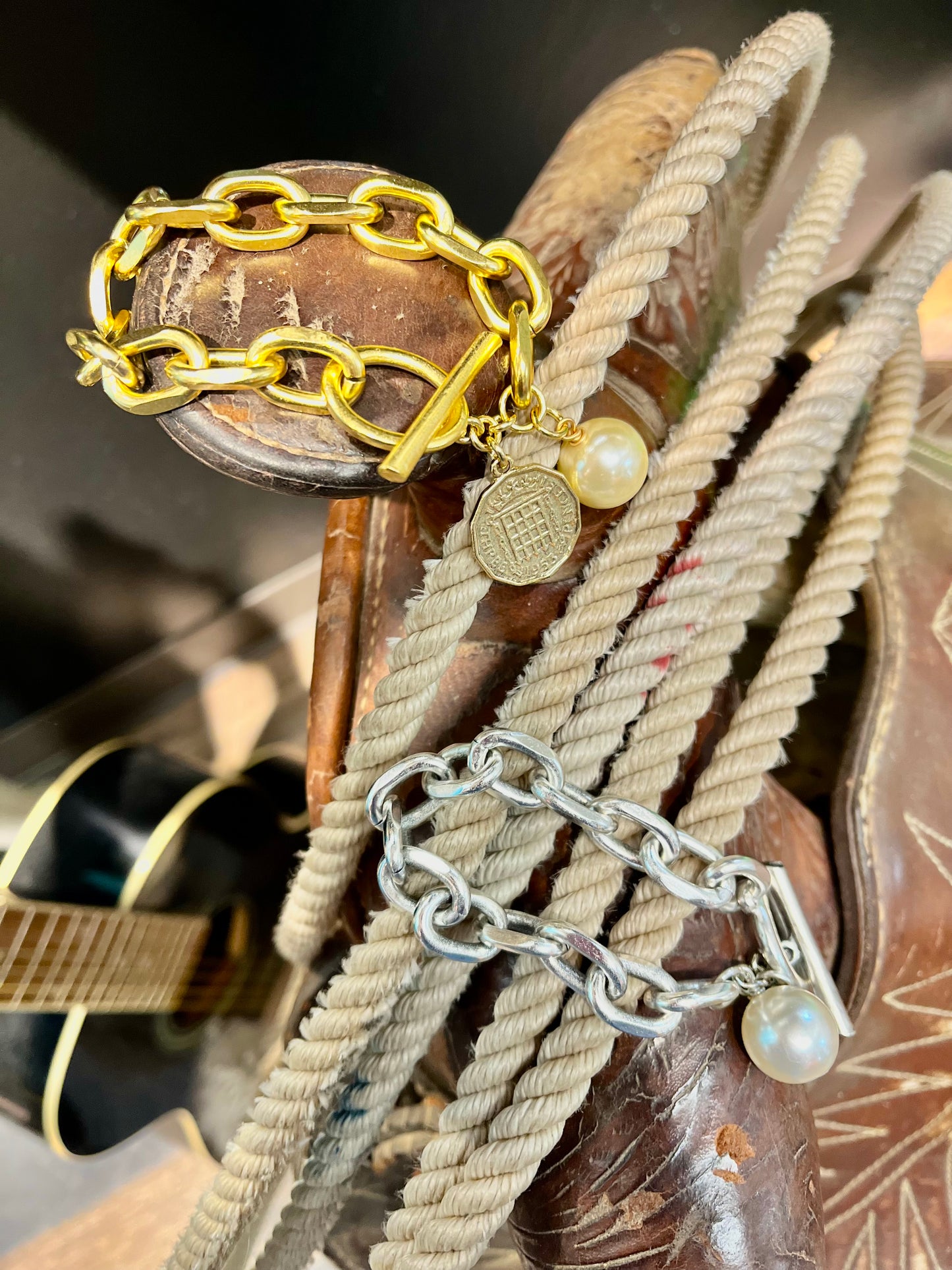 Pearl and Coin Bracelet