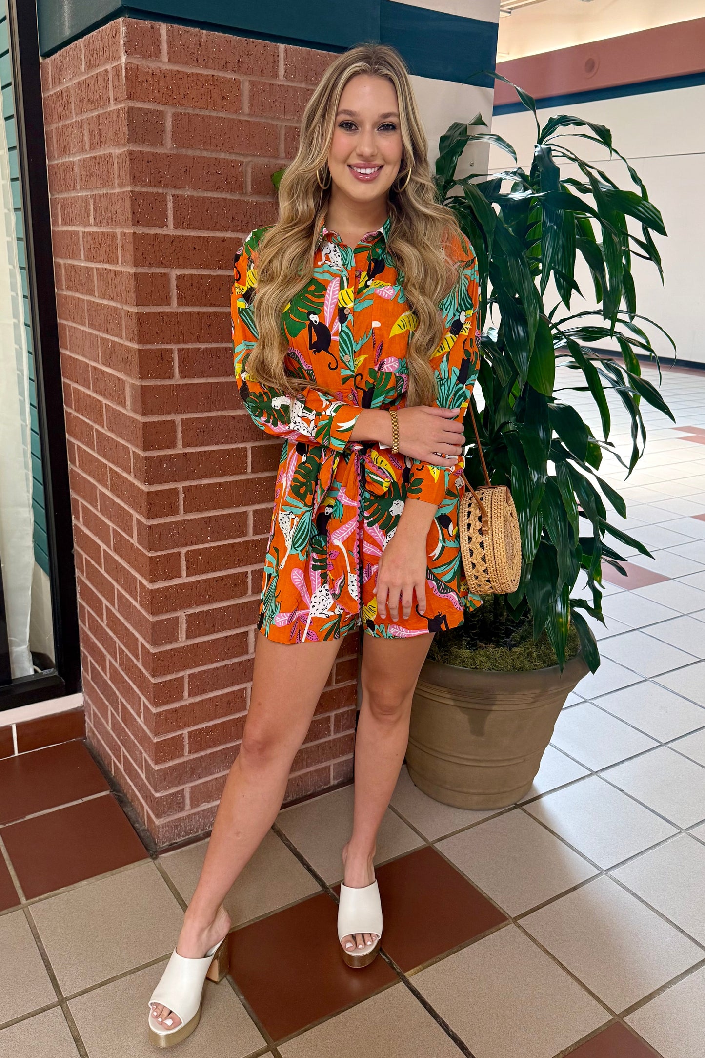 Tropical Shirt Romper by Ivy Jane