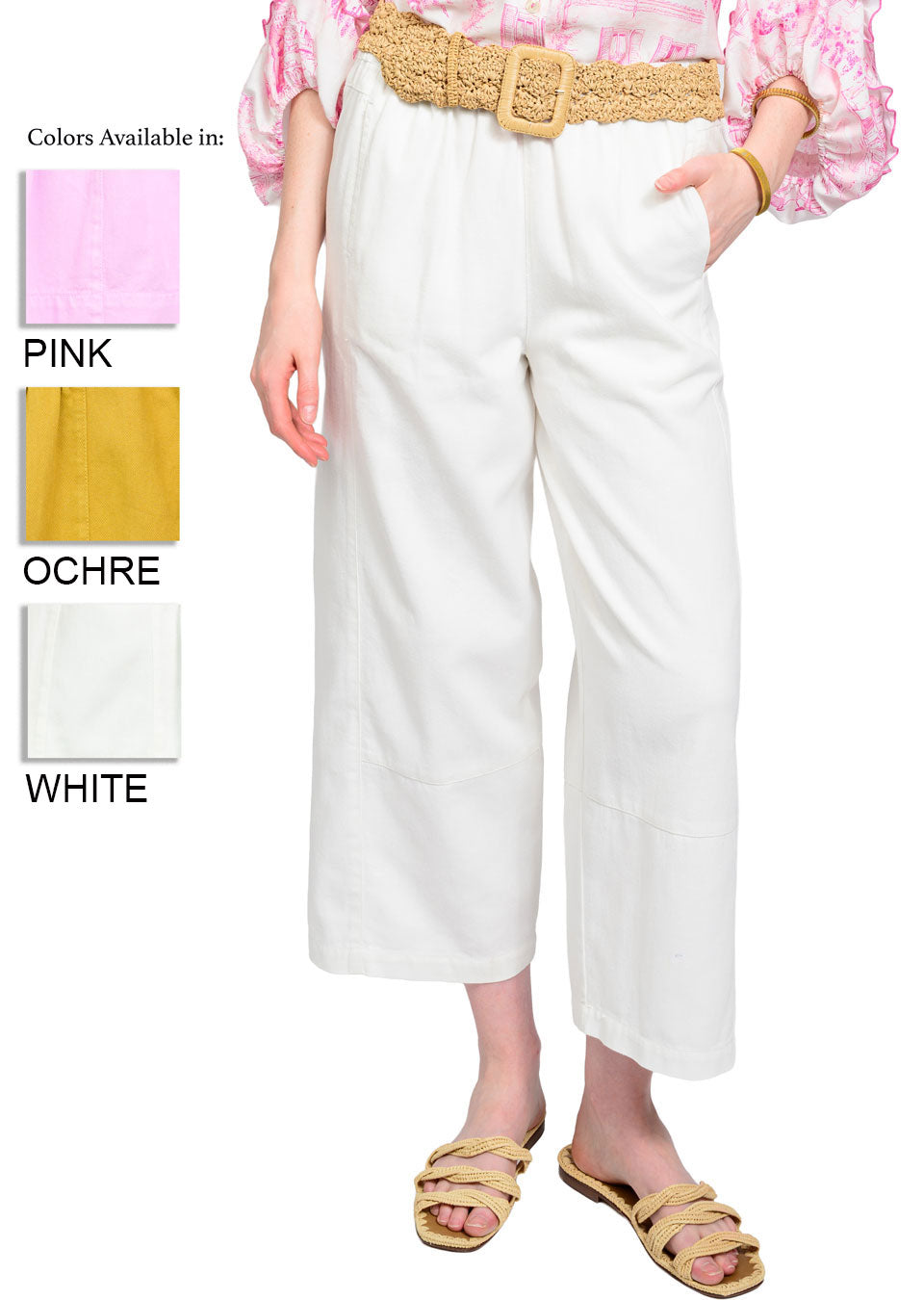 White Denim Swing Pant Set