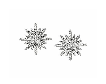 Silver Pave Star Earrings