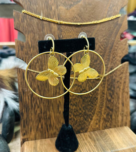 Butterfly Hoop - Earrings