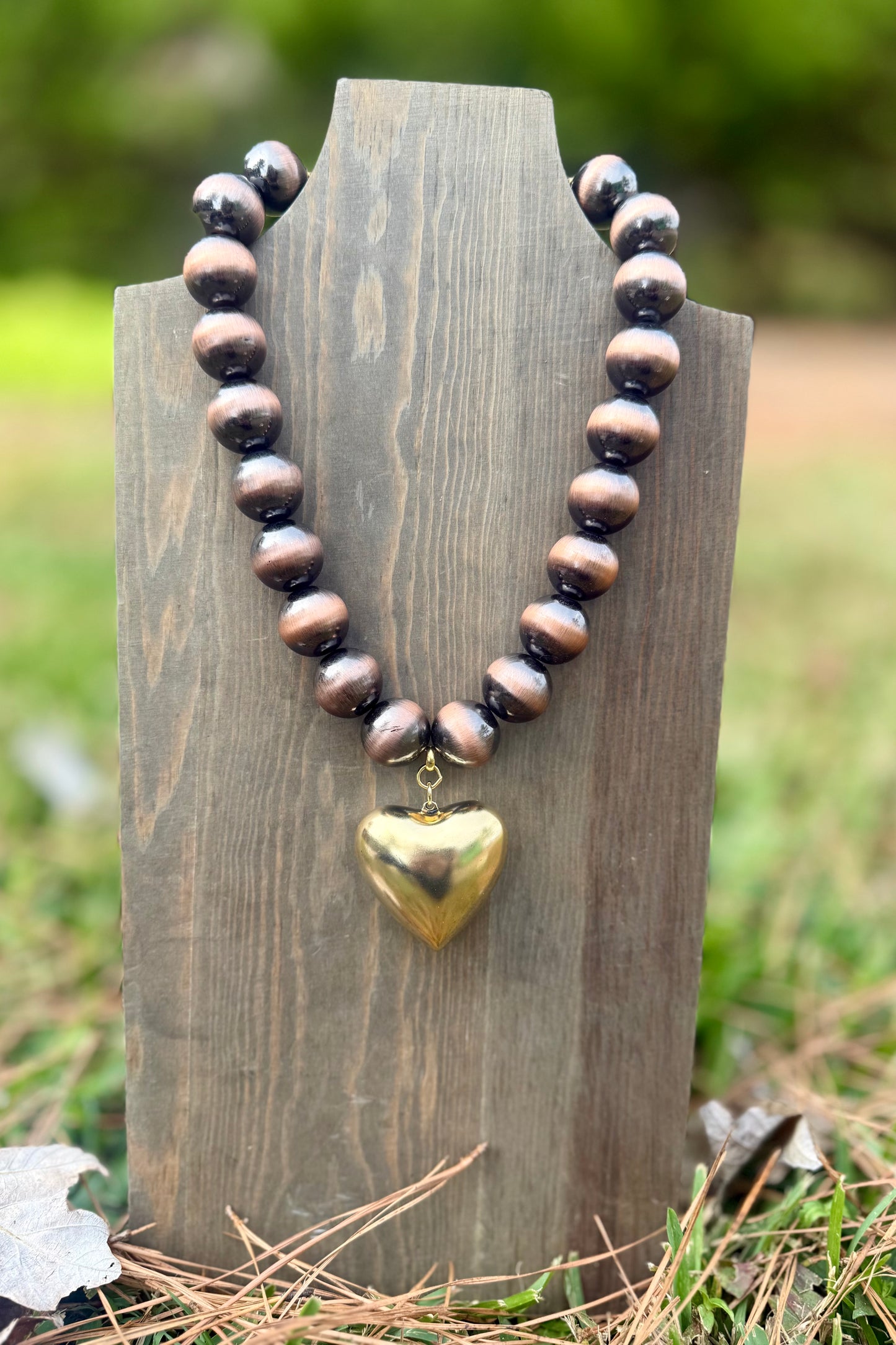 Beaded Heart Necklace by Yochi