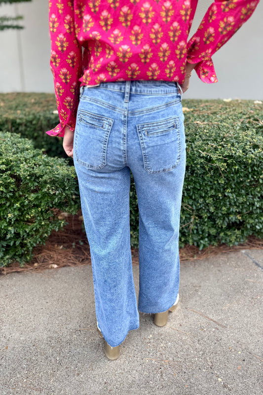 Meg High Rise Wide Leg Patch Pocket by Kut