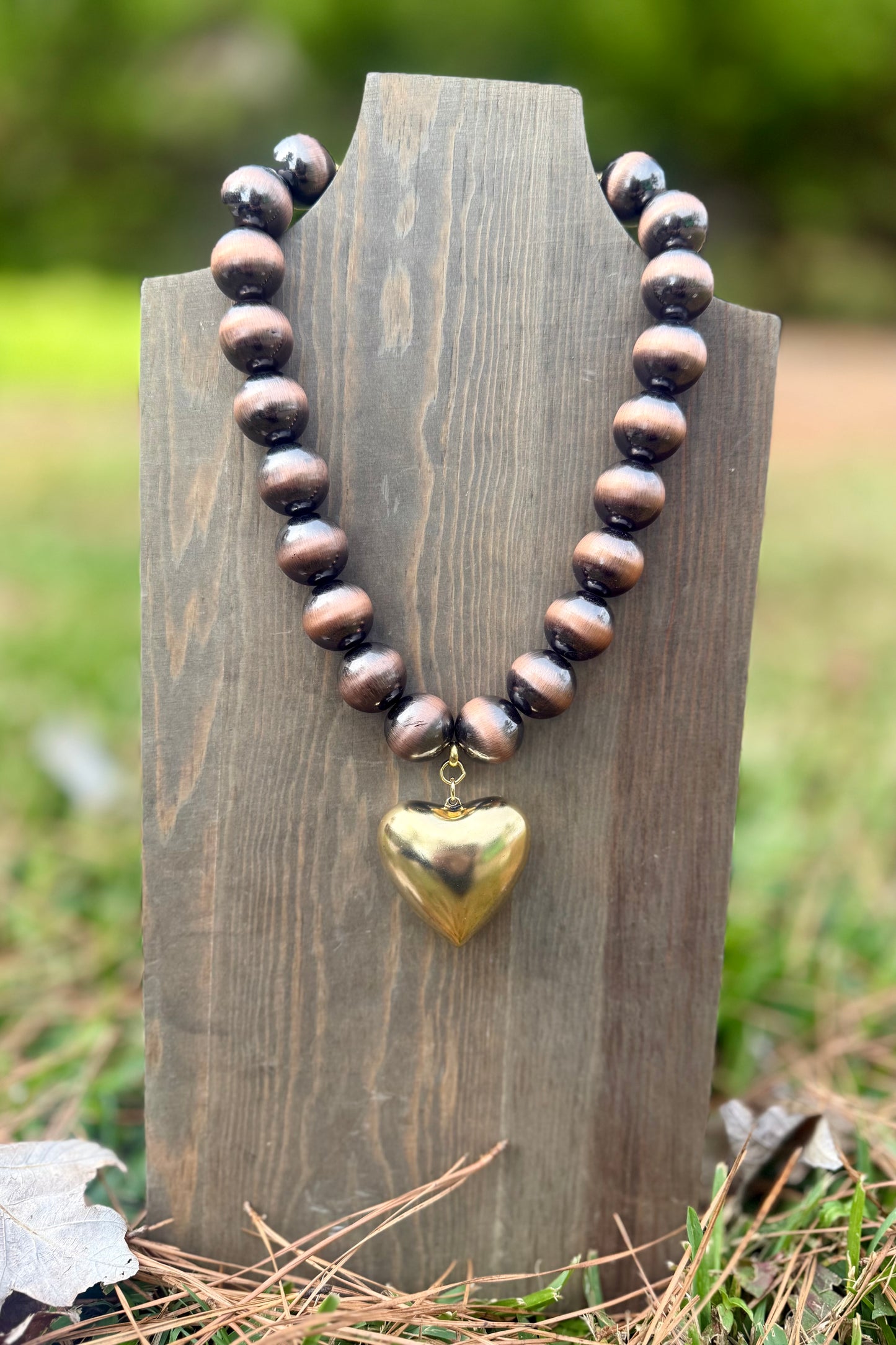 Beaded Heart Necklace by Yochi