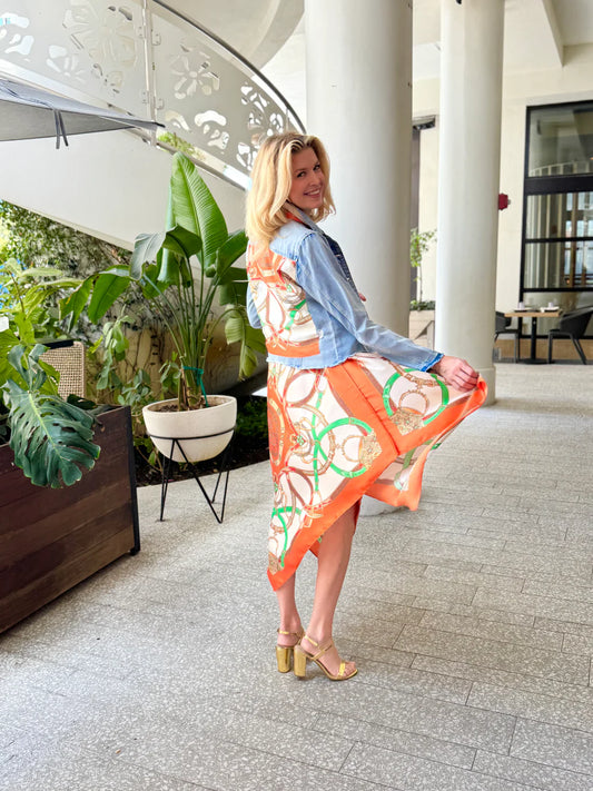 Equestrian Silk Scarf Dress