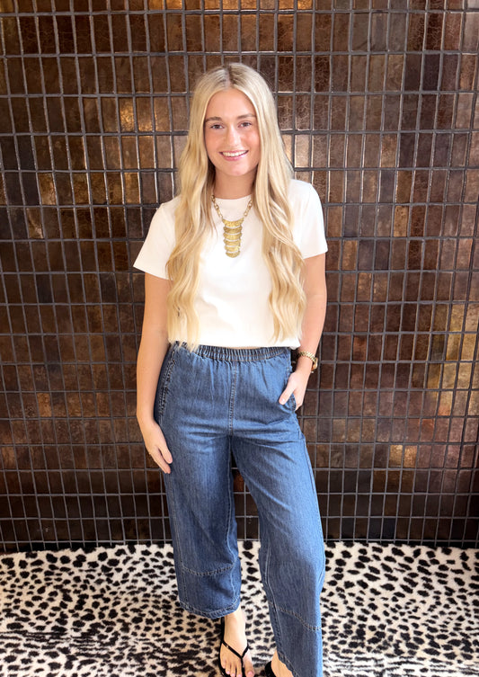 Dark Denim Barrel Jean