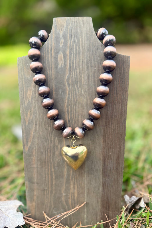 Beaded Heart Necklace by Yochi