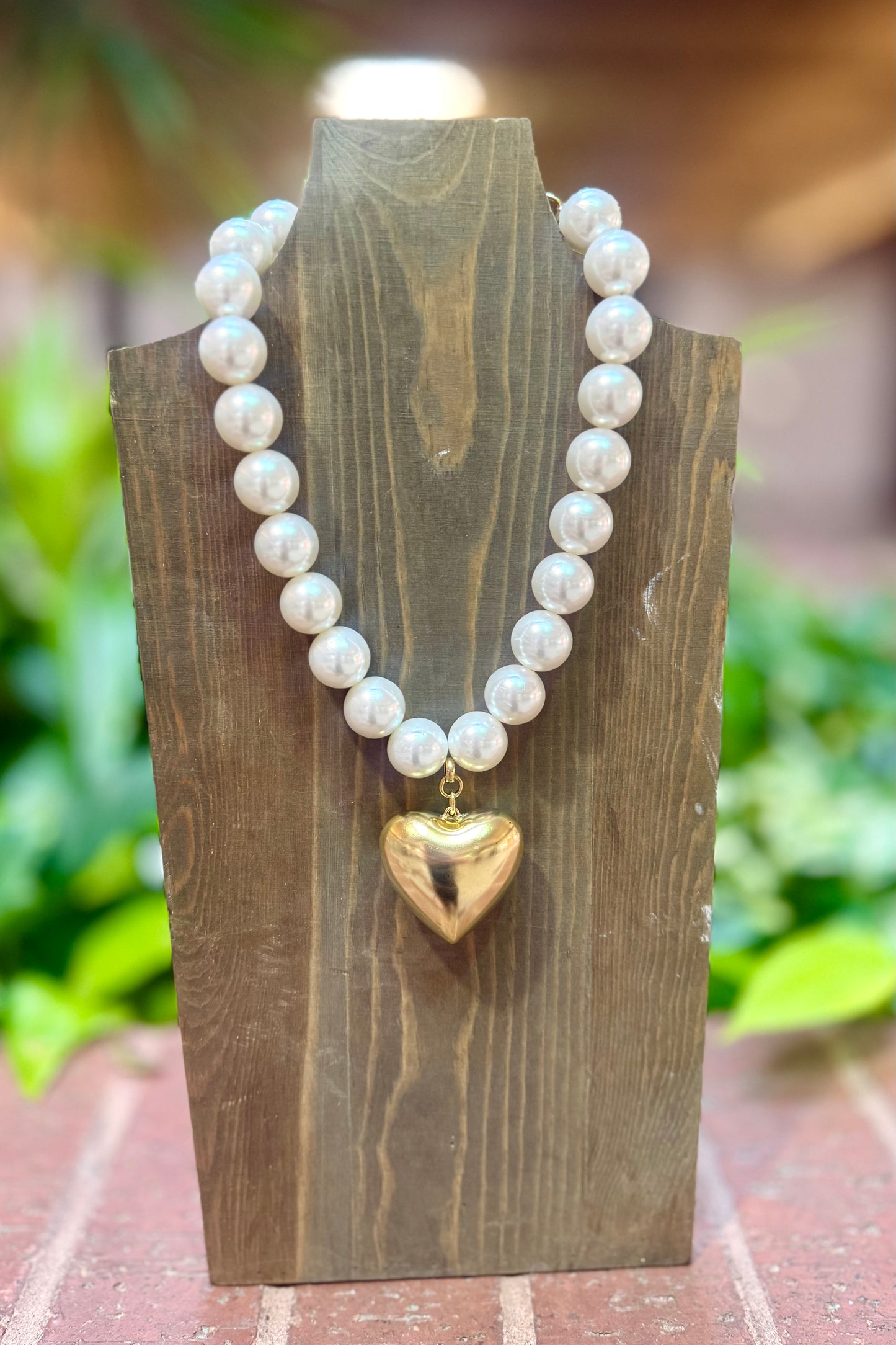 Pearl Necklace with Heart