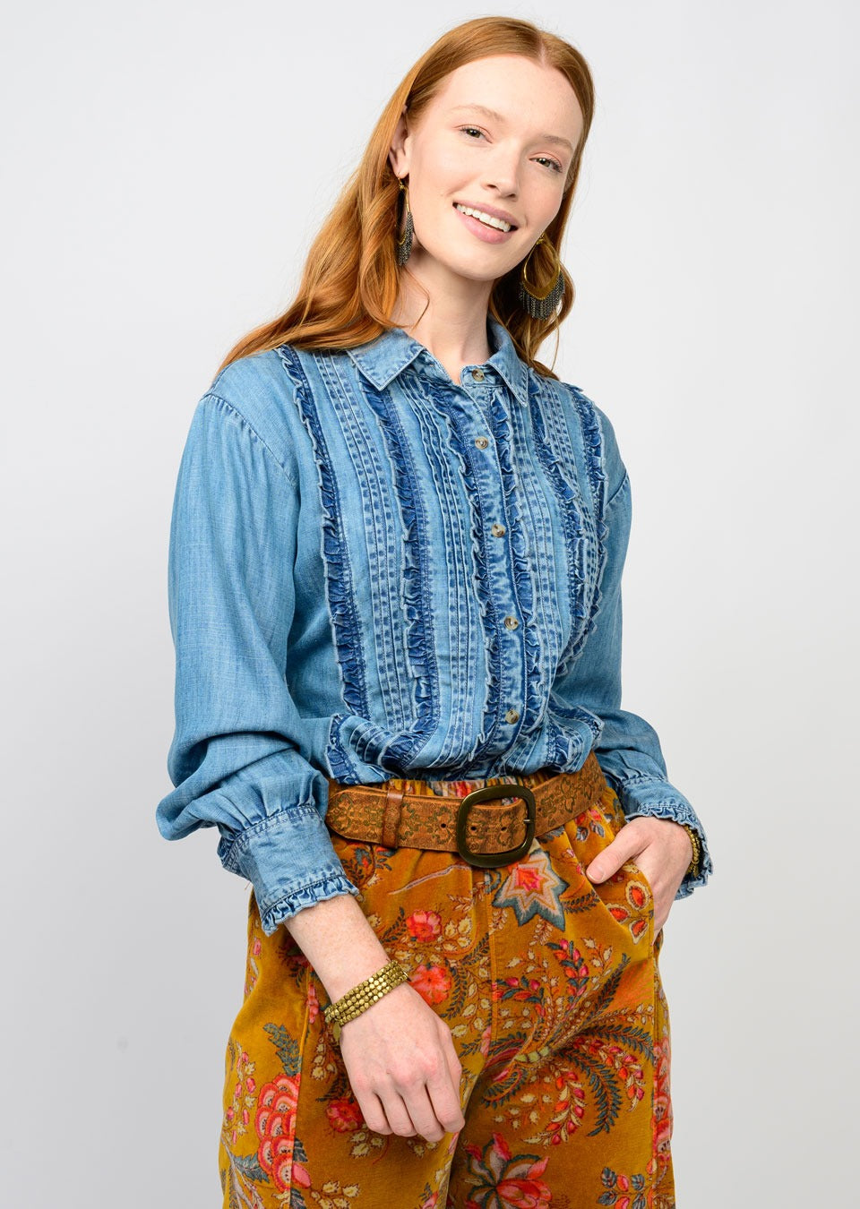 Tuxedo Denim Shirt by Ivy Jane
