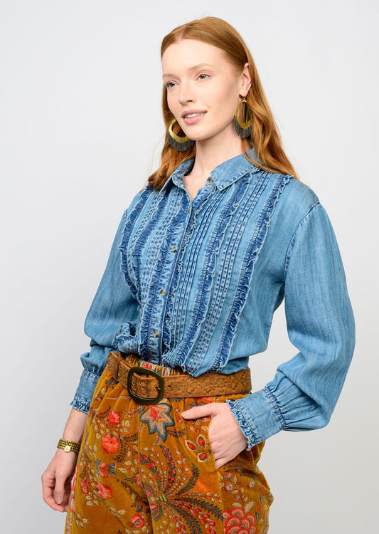 Tuxedo Denim Shirt by Ivy Jane