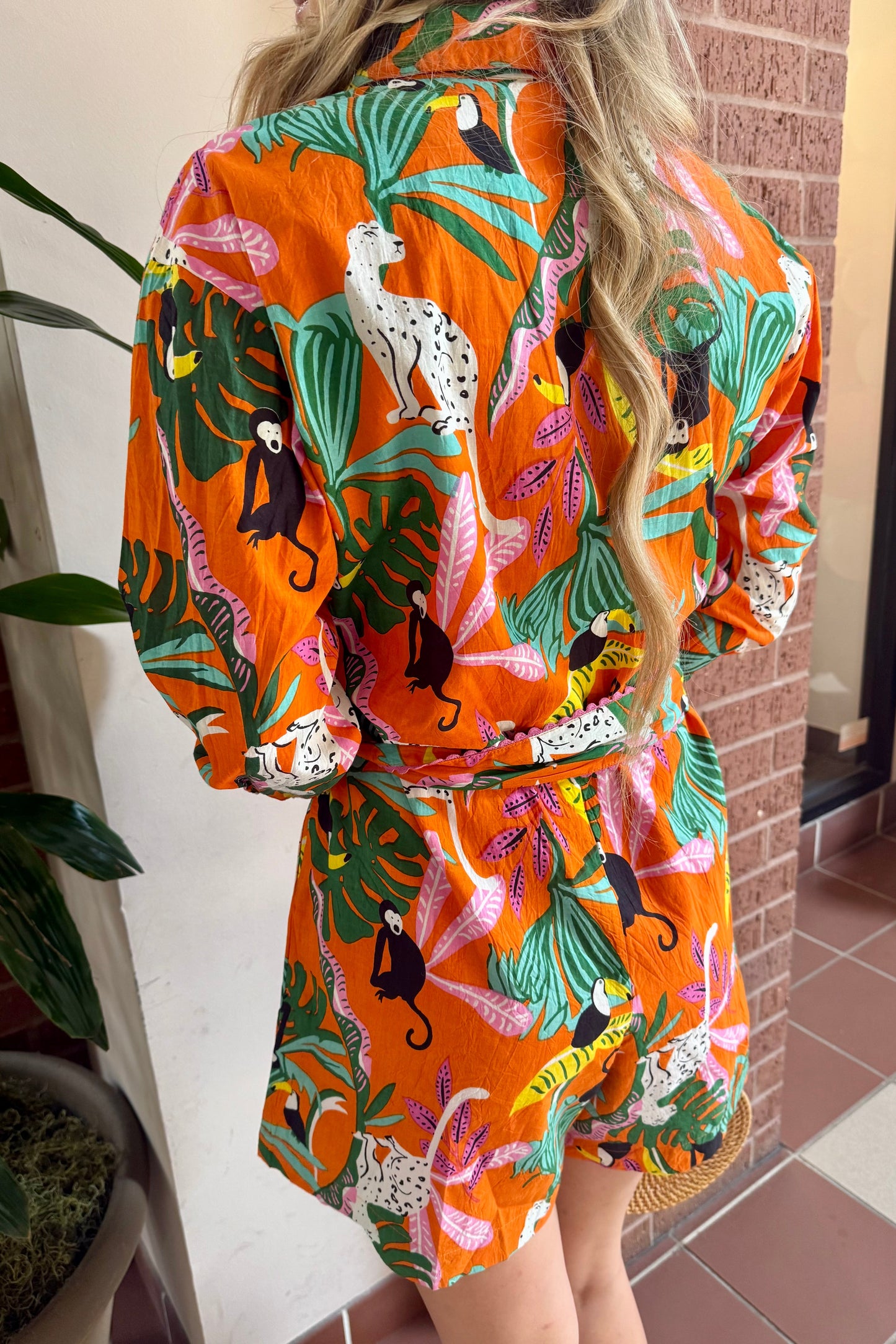 Tropical Shirt Romper by Ivy Jane