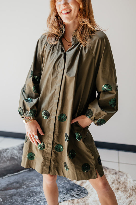 Olive Sparkle Dress