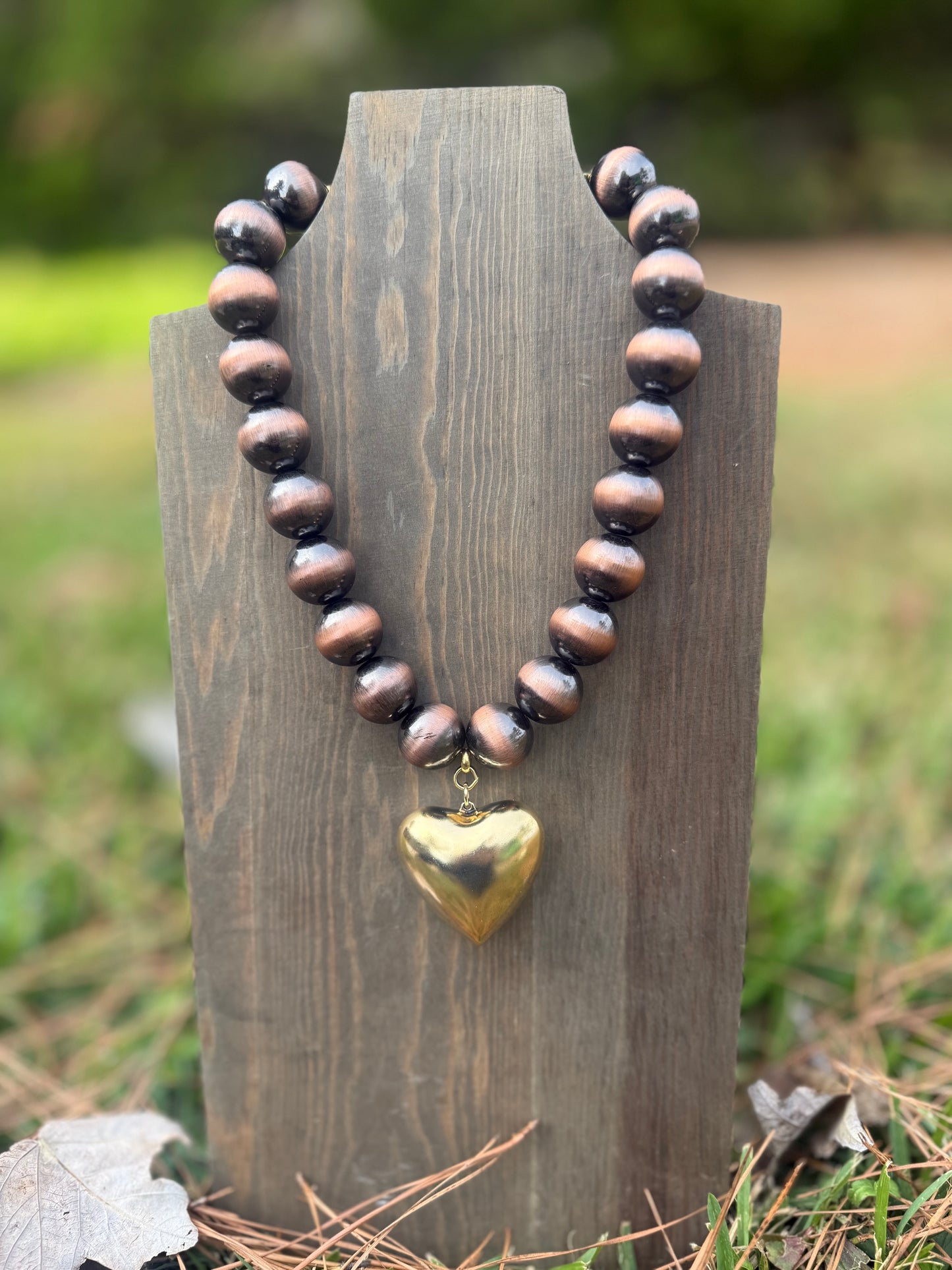 Beaded Heart Necklace by Yochi