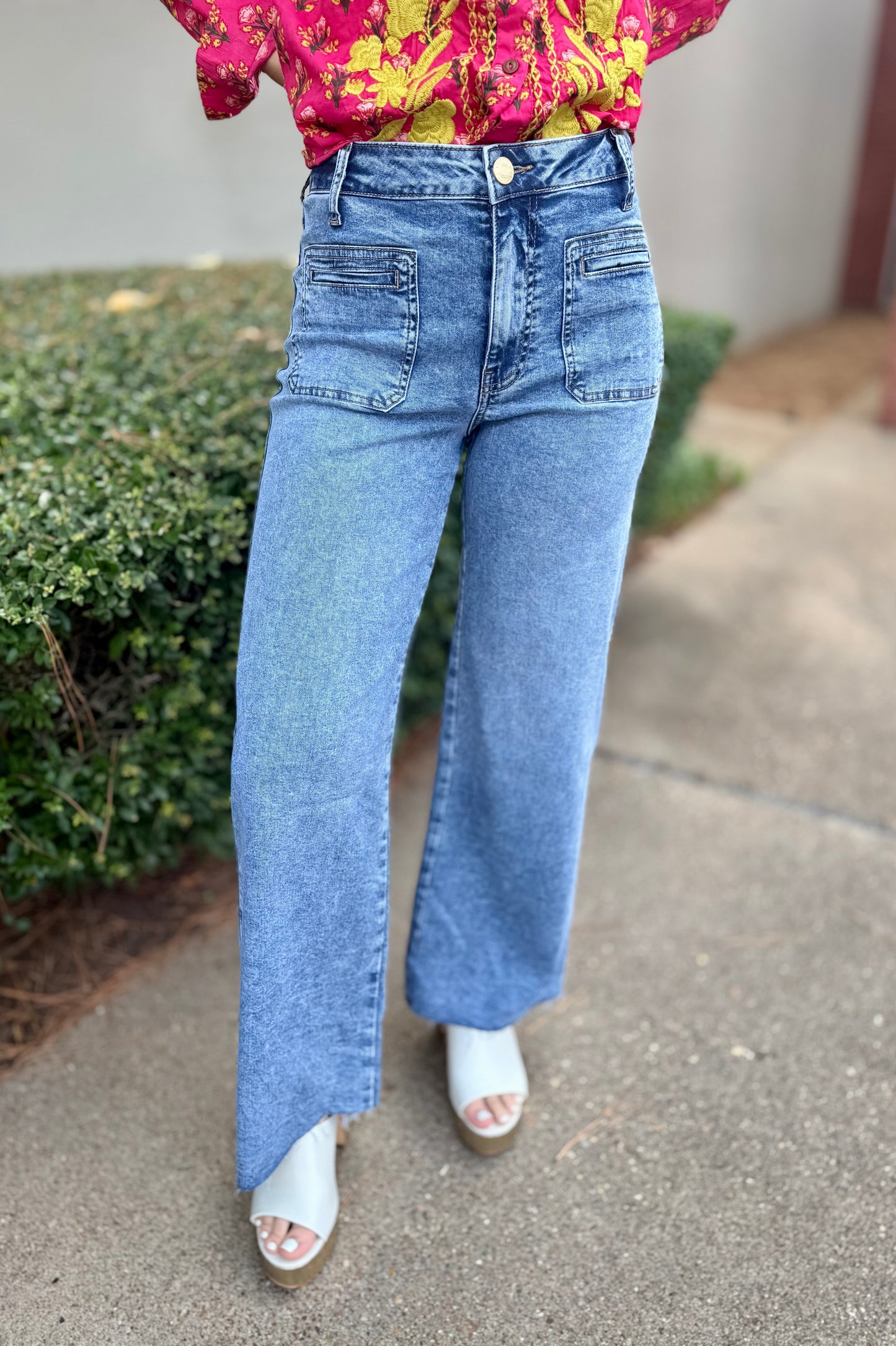 Meg High Rise Wide Leg Patch Pocket by Kut