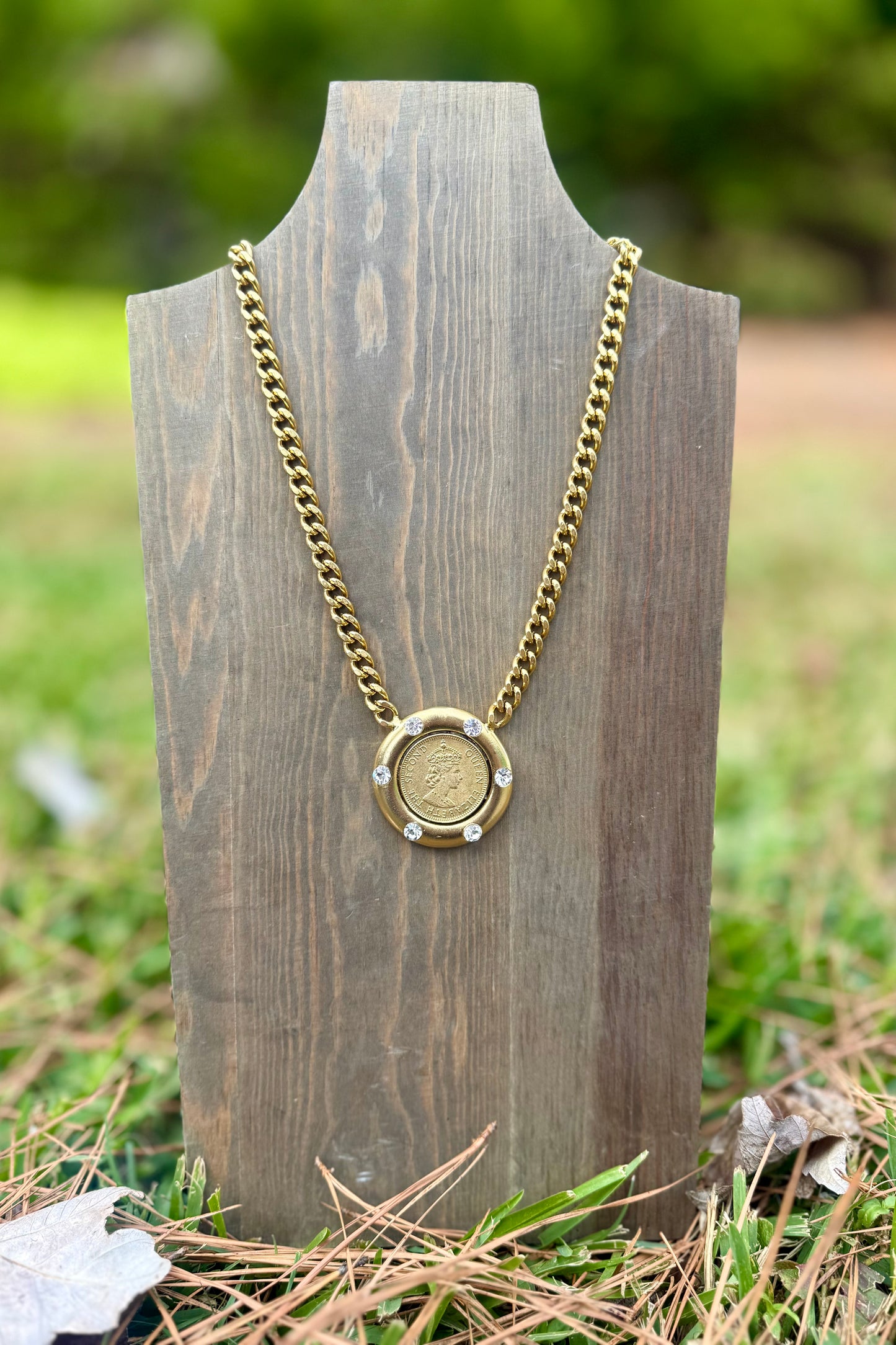Queen Elizabeth Coin Necklace by Yochi