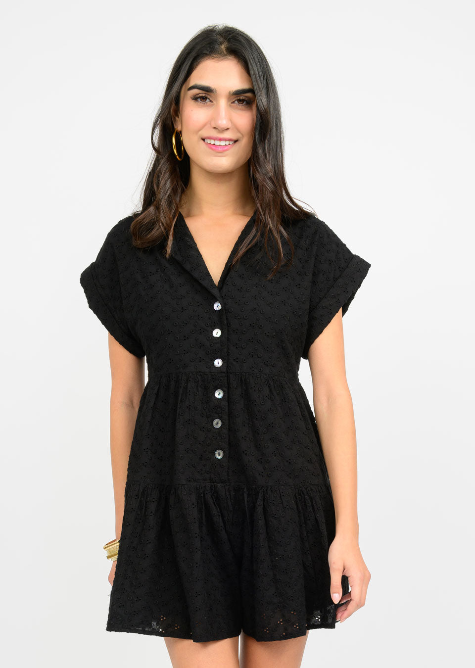 Black Eyelet Romper