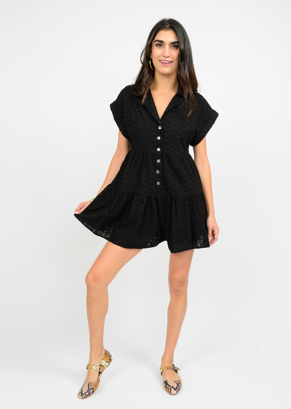 Black Eyelet Romper