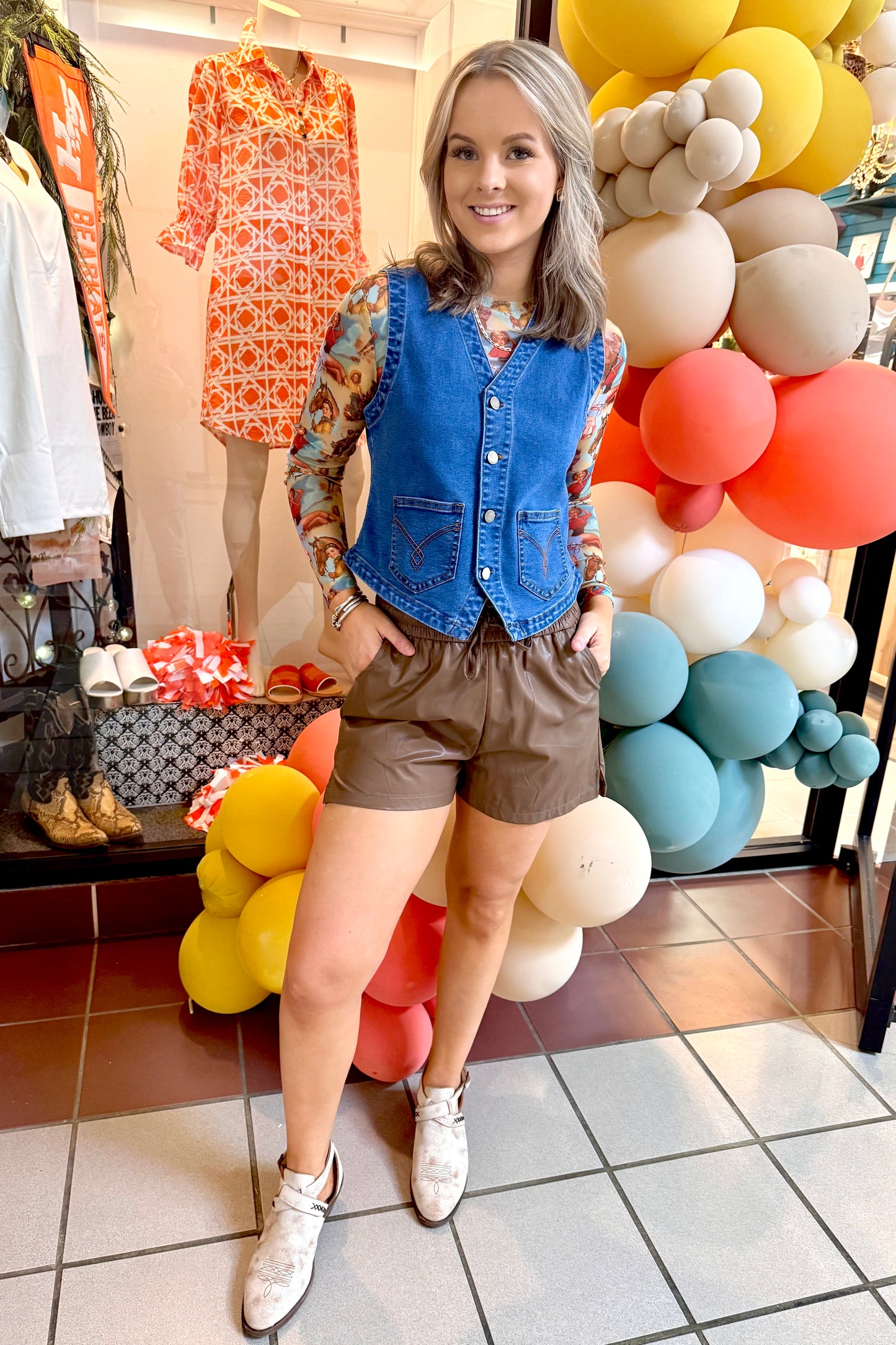 Vintage-Inspired Denim Vest by Turquoise Haven