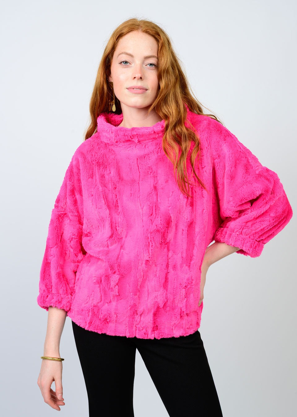 Pink Faux Fur Popover by Ivy Jane