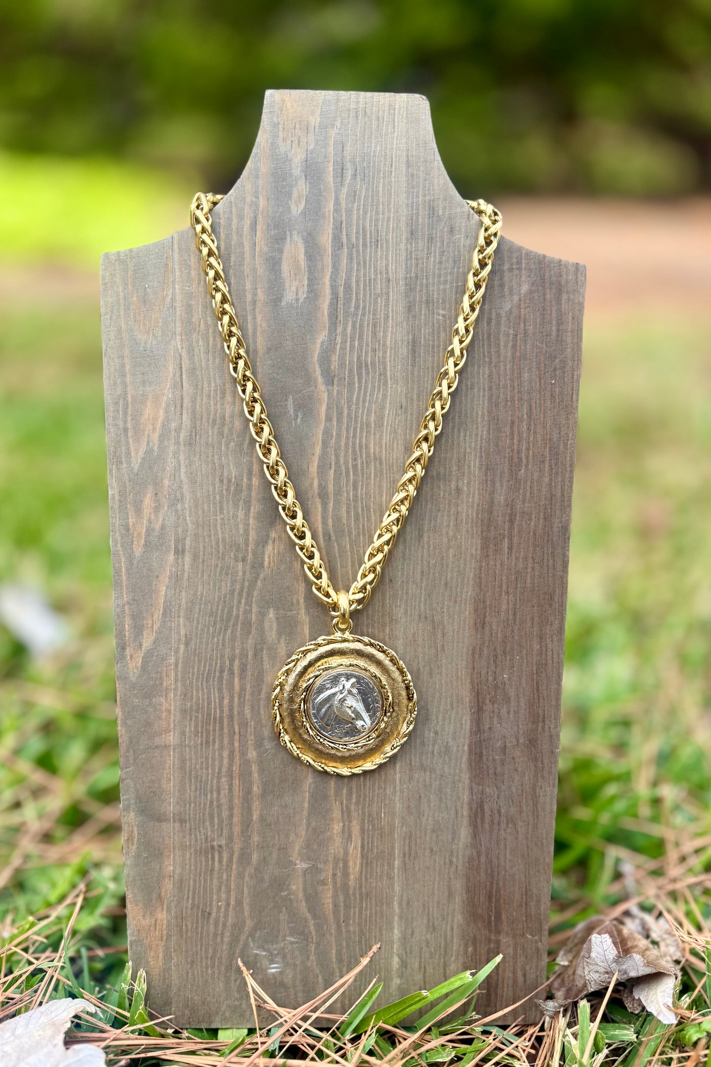 Horse Head Coin Necklace by Yochi