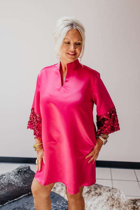 Fuschia Pink Sparkle Dress