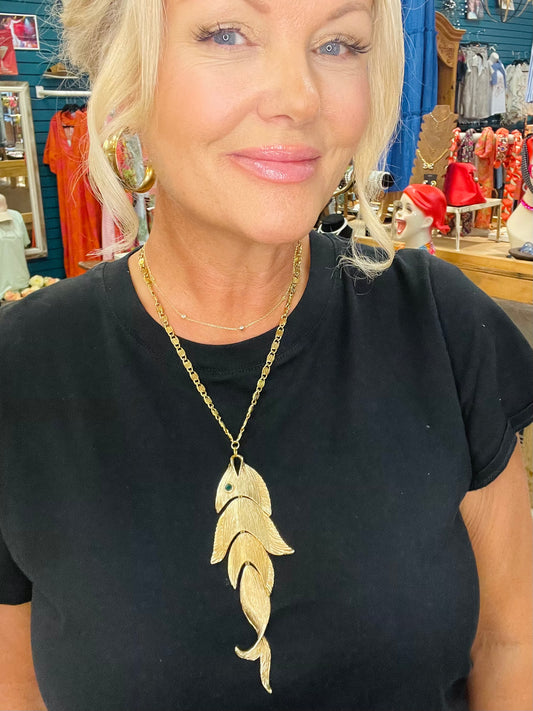 1960s Napier Fish Pendant Necklace