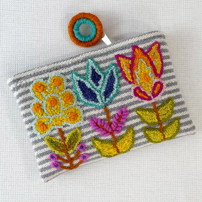 Embroidered Wool Pouch by Jenny Krause