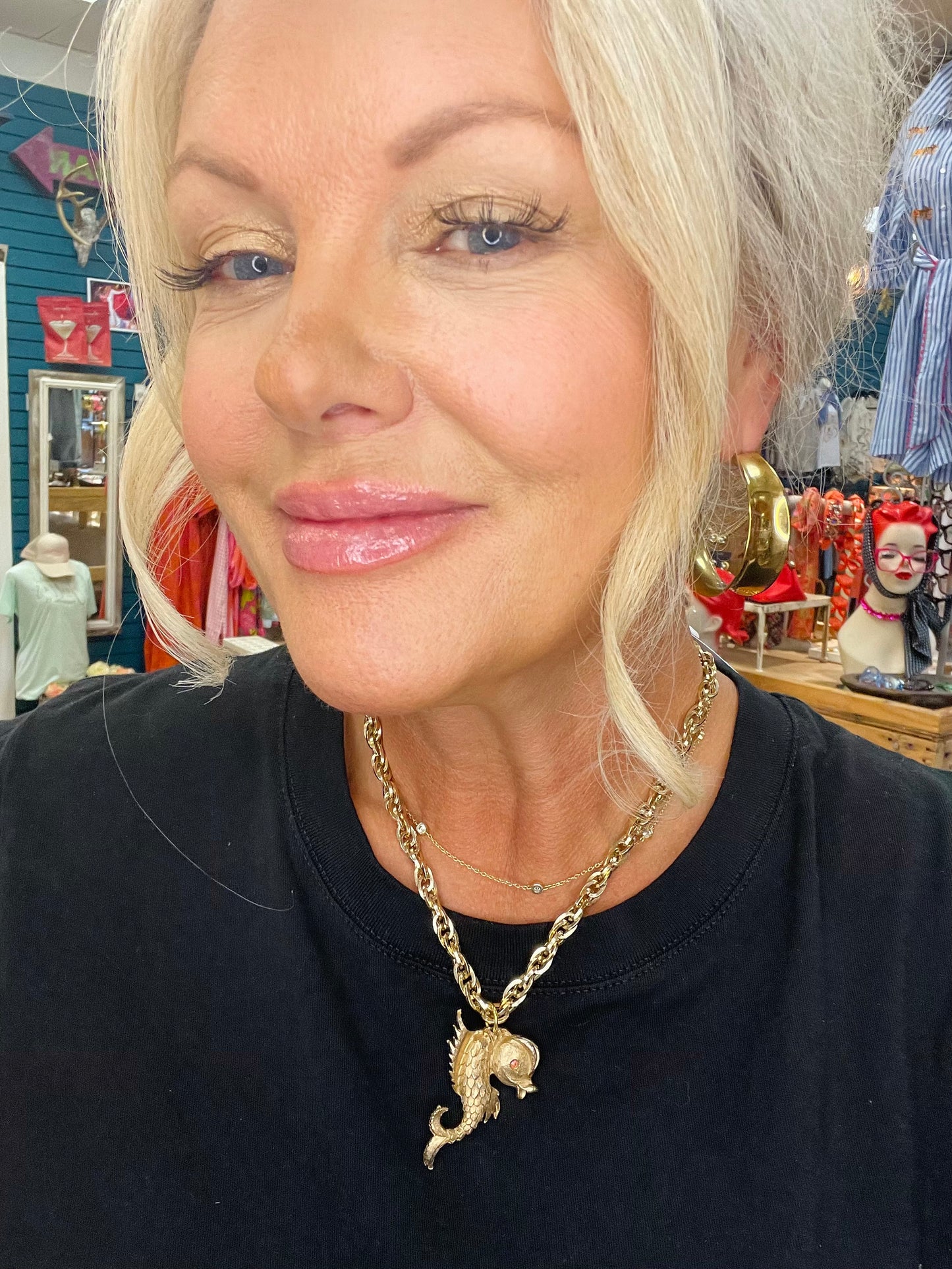Made in the Deep South 1950s Fish Pendant Necklace