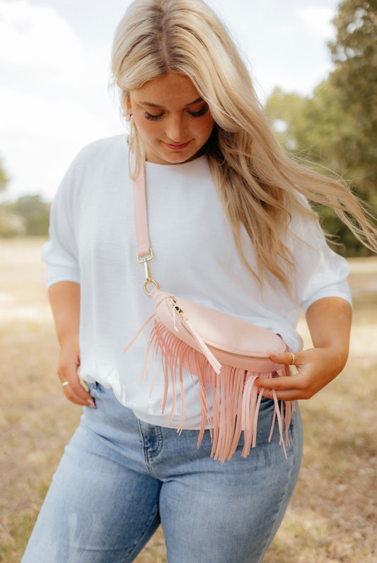 Suede Removable Fringe Fanny Pack