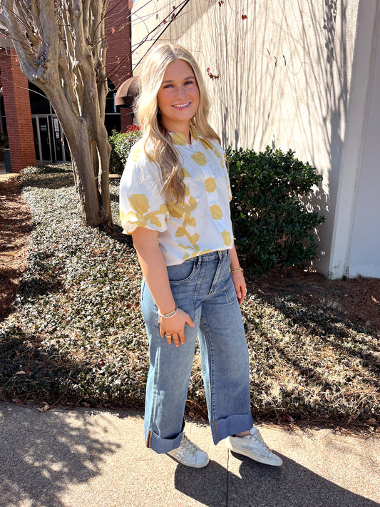 Collared Floral Top