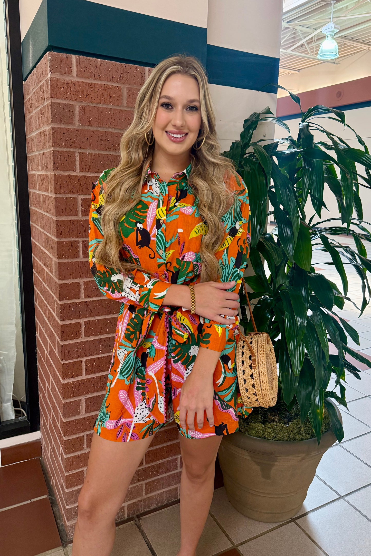 Tropical Shirt Romper by Ivy Jane
