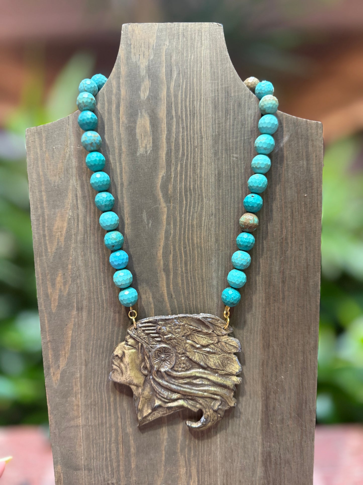Made in the Deep South Turquoise Indian Head Dress