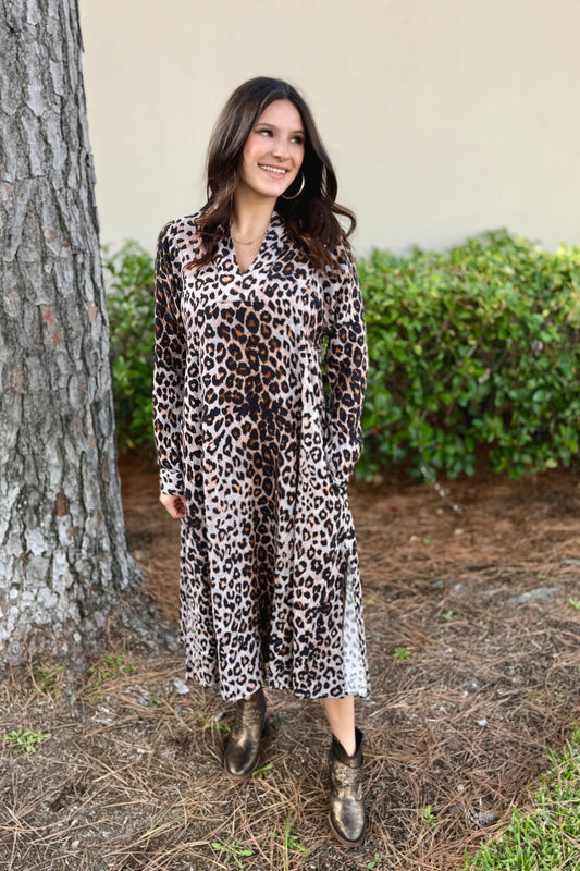 Leopard Gauze Midi by Uncle Frank