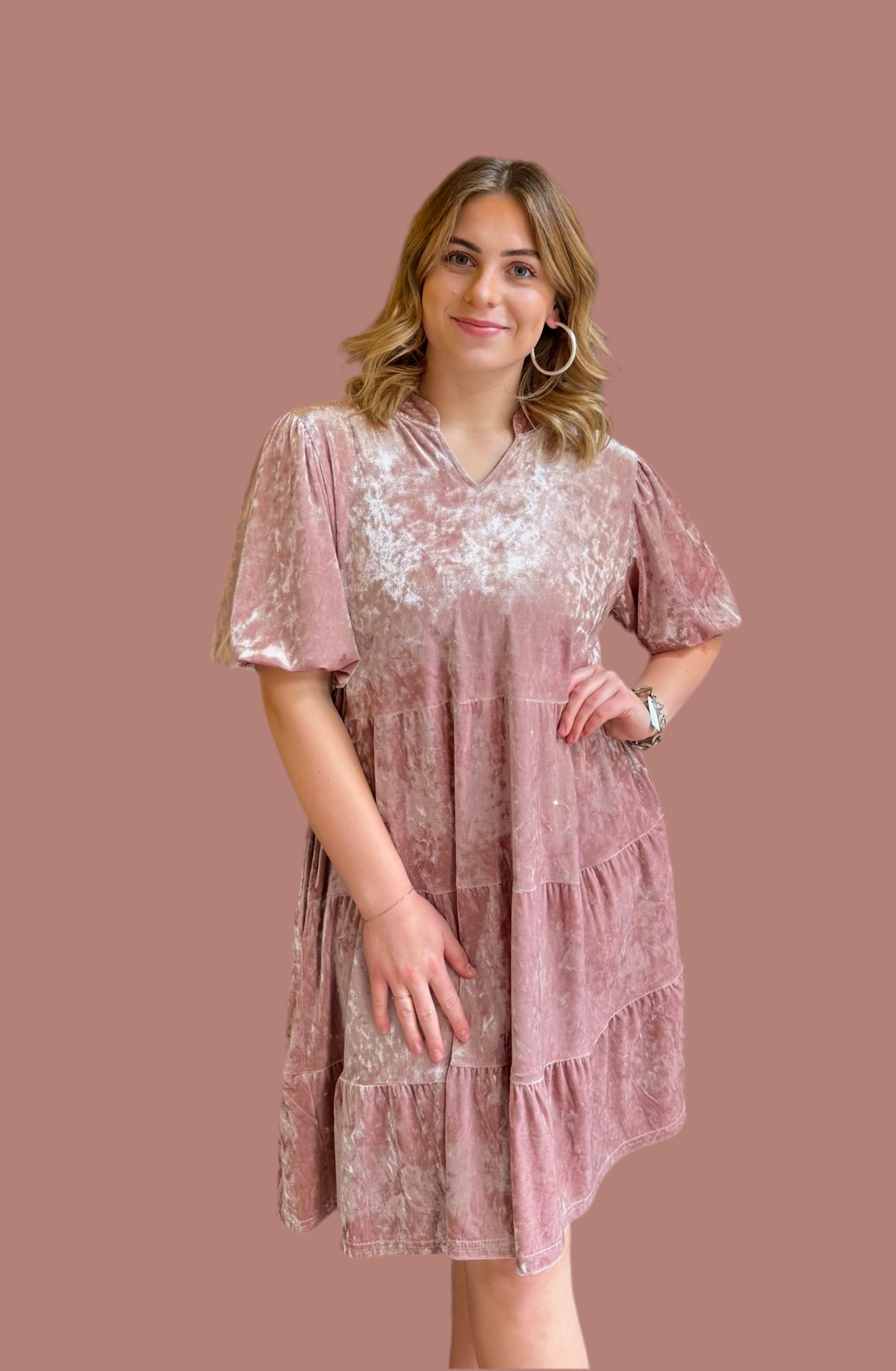 Velvet Tiered Dress