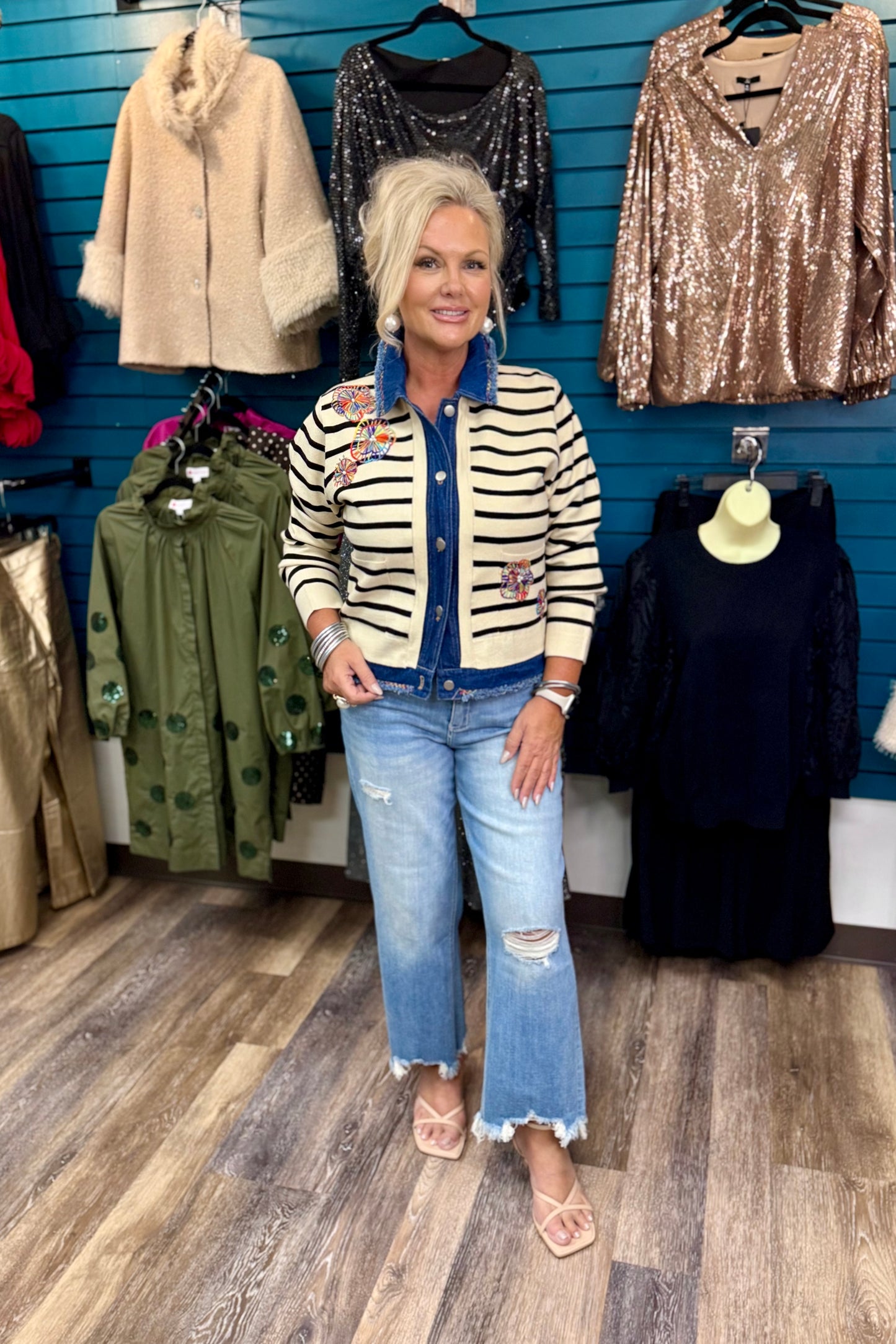 Knit Striped Jacket by John Mark