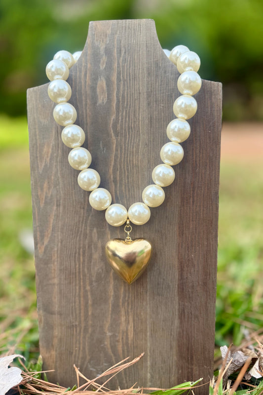 Beaded Heart Necklace by Yochi