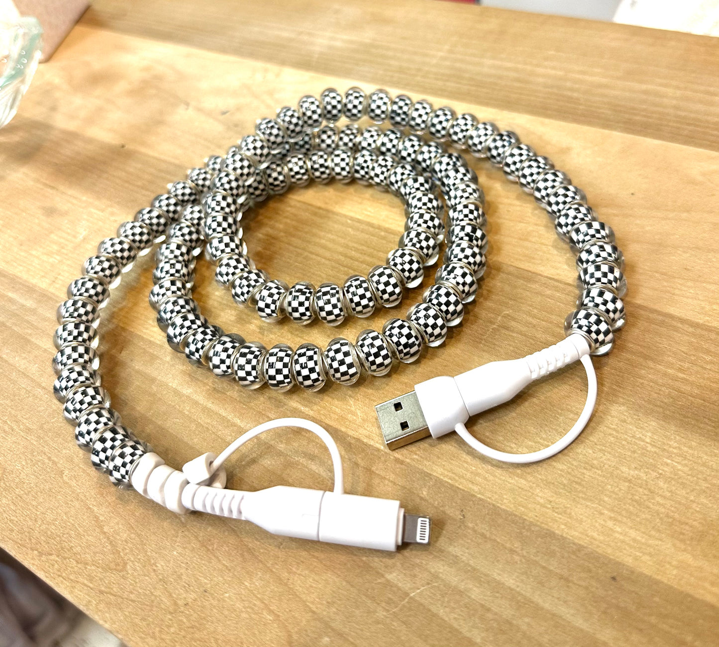 Black and White 4-in-1 Charging Cable