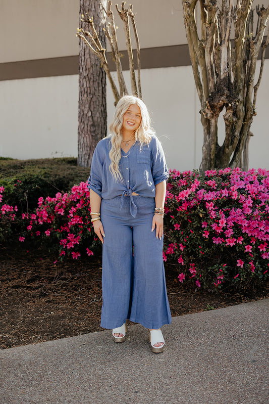 Denim Blue Palazzo Pant