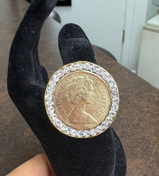 Bejeweled Coin Ring by Yochi