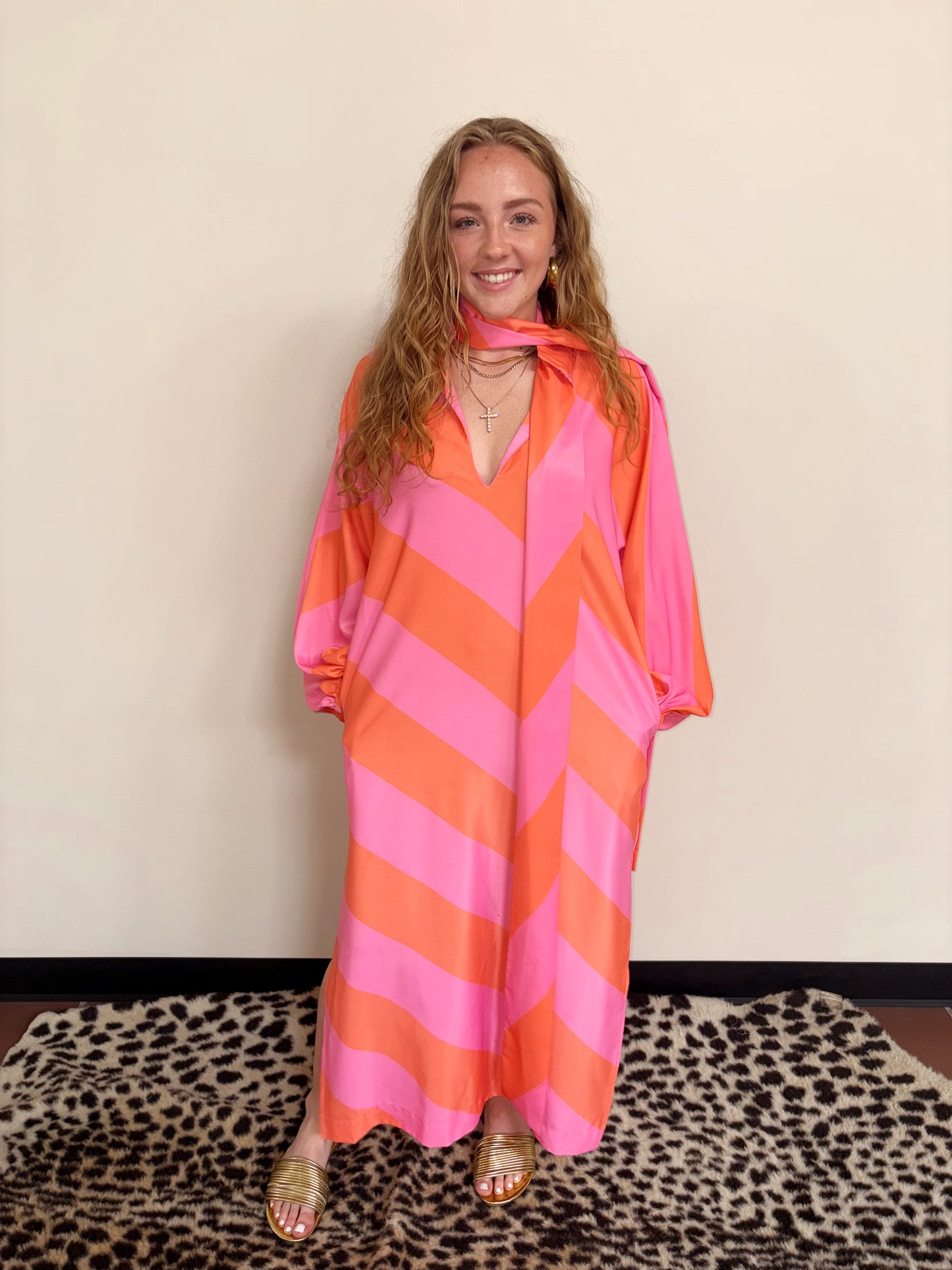Pink & Orange Caftan Dress