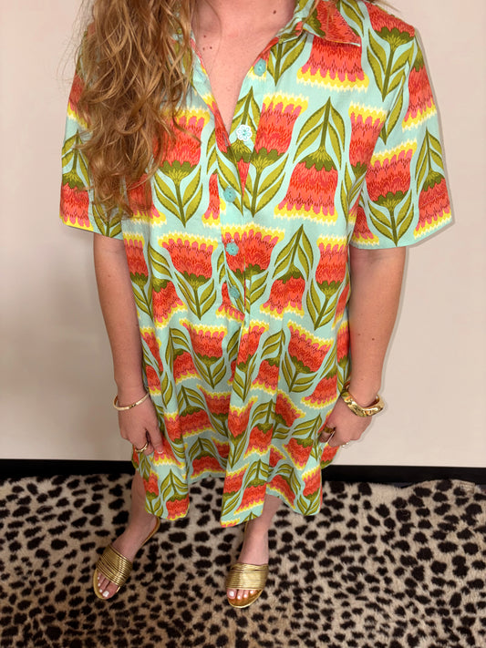 Swing Floral Shirt Dress