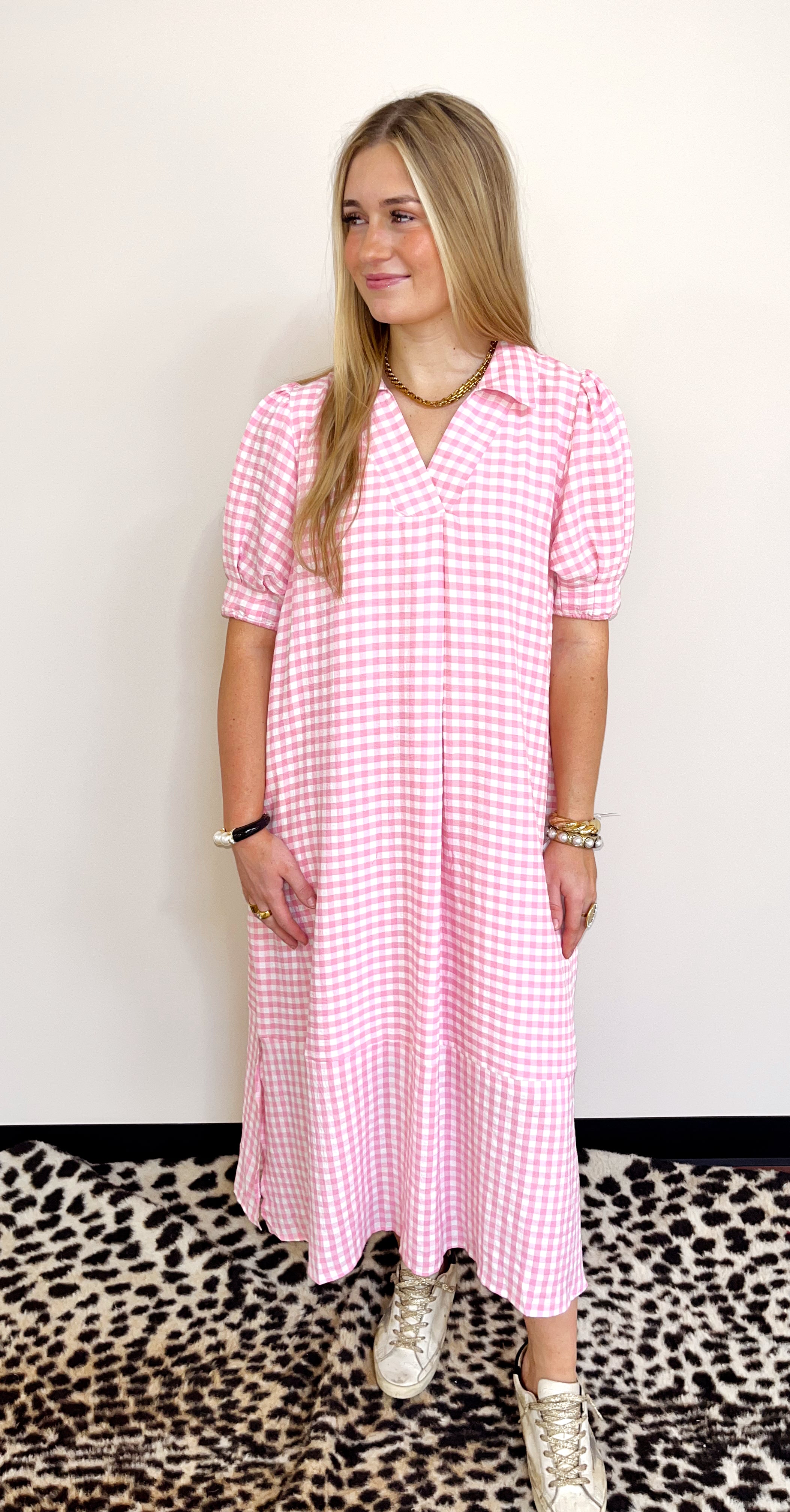 Pink Gingham Midi Dress by Umgee – Joetta's