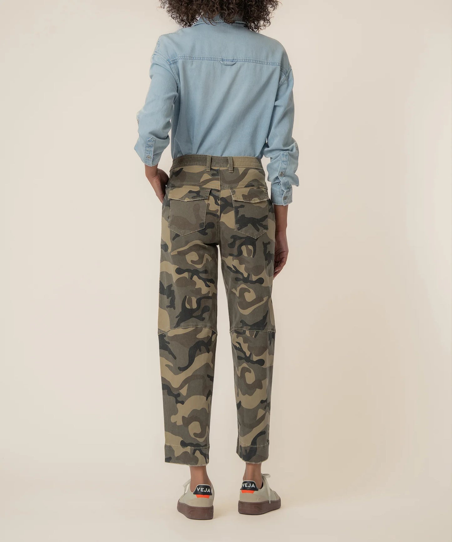 Ashton Wide Leg Olive Camo Jean by Kut