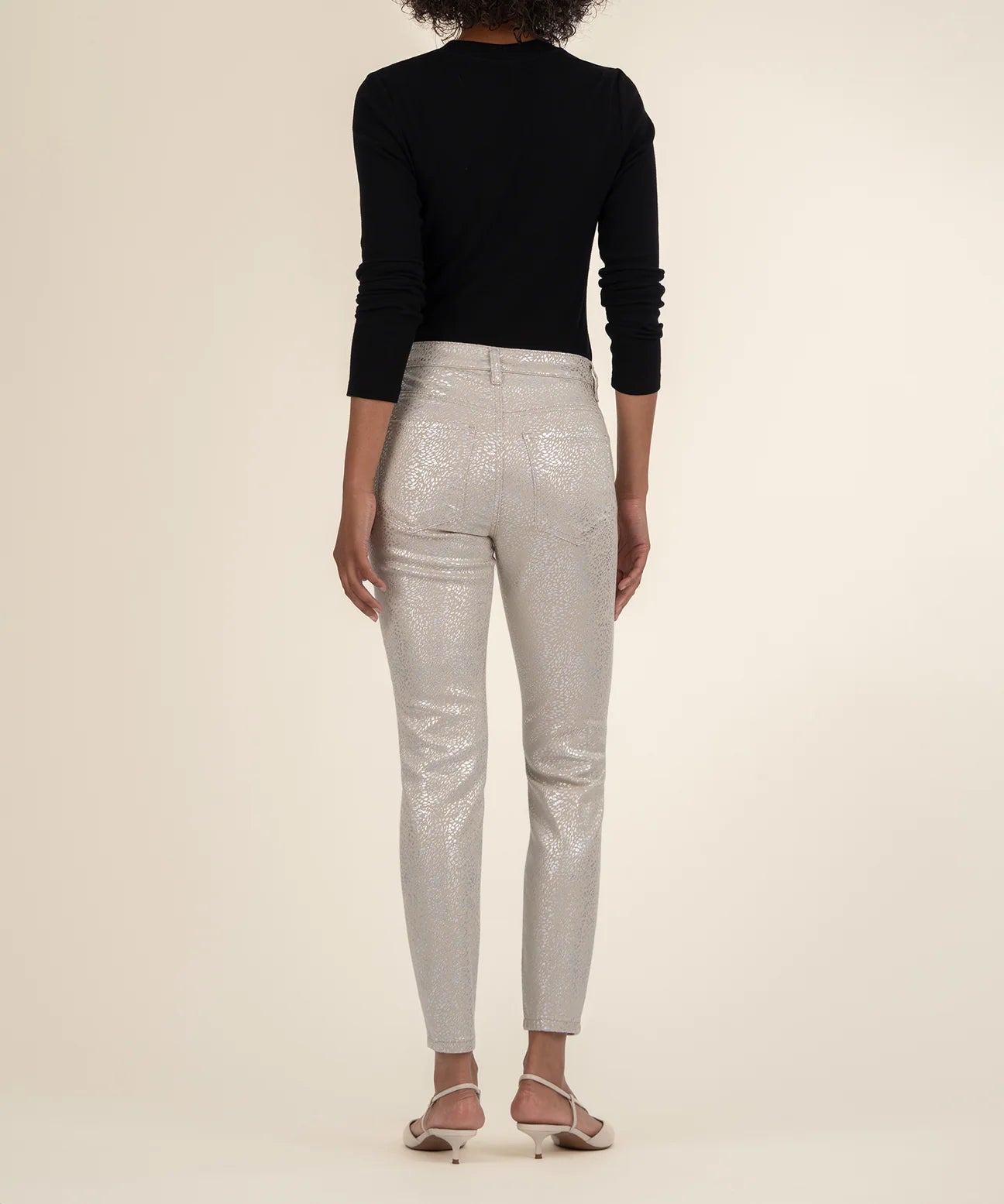 Cream/Silver High Rise Charlize Jean by Kut