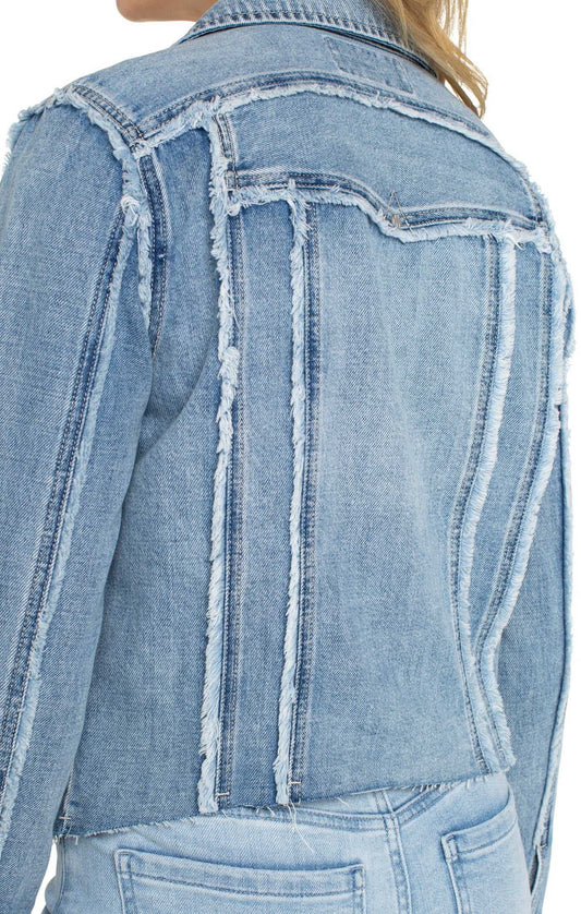 Multi Fray Trucker Jacket by Liverpool